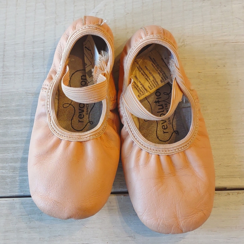 Little Girls Pink Leather Ballet Slippers